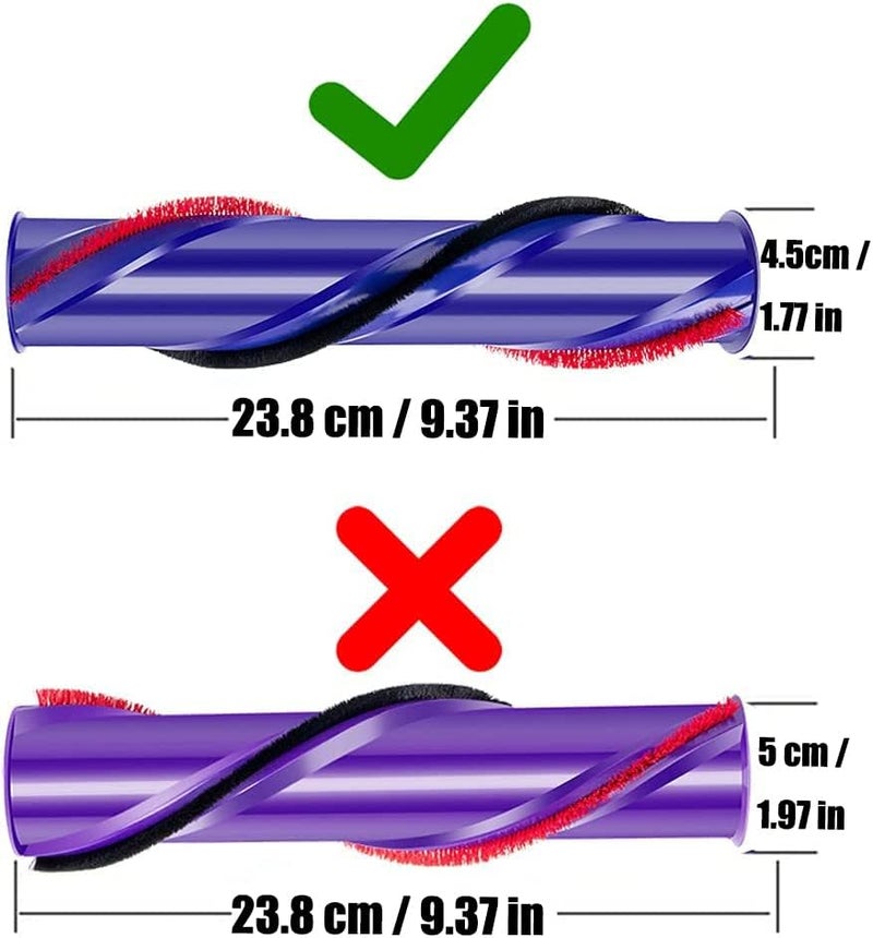 Odashen Roller Brush Roll Bar Replacement for Dyson V6, Only Older V7 Models (4 Prong Drive & No Screw) Cordless Cleaner Part, 966821-01, 966084-01.(4.5cm Diameter) - Image 5